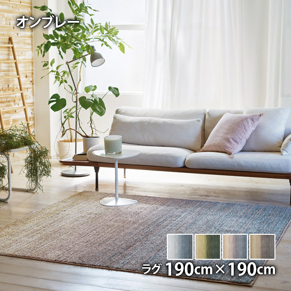 Ombre オンブレー 190cm×190cm 防ダニ 防音 防炎 低ホルムアルデヒド アレルギー対策 ホットカーペット・床暖対応