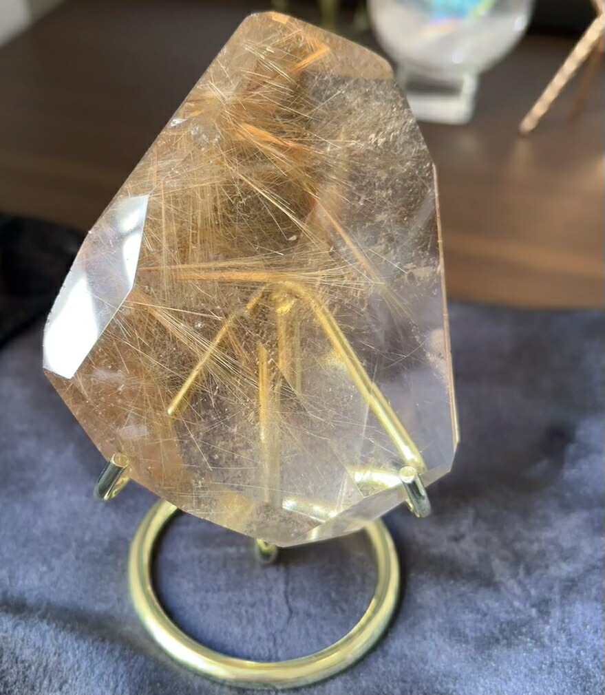 楽天市場】原石 ルチルクォーツ 置物 重量130g 高さ76mm 縦58mm 横18mm