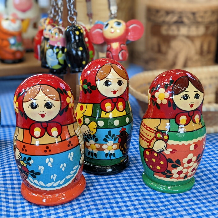 楽天市場】ロシア 水玉 マトリョーシカ 【3ピース‐全5色】おしゃれ