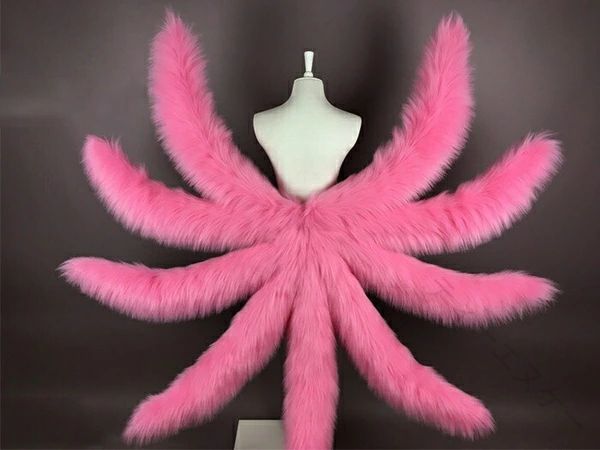 コスプレ 道具 狐 の 尻尾 コスチューム 九尾 の 狐 60cm 80cm 100cm 3タイプ モコモコ ピンク ホワイト cosplay 用 文化祭 学園祭 撮影 面白い 変装 パーティー イベント用品 仮面 クリスマス 祭り 舞踏会 変装グッズ