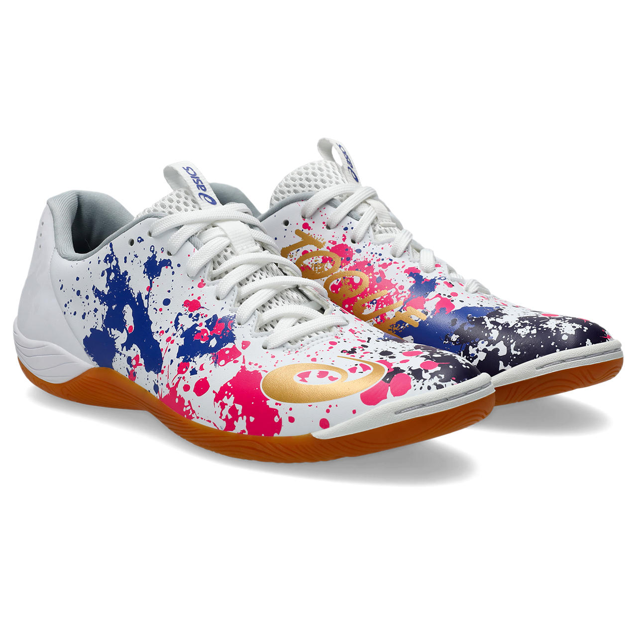 アシックス TOQUE 8 1113A044 フットサル シューズ 101 WHITE/PURE GOLD Futsal フットサル シューズ（ユニ）