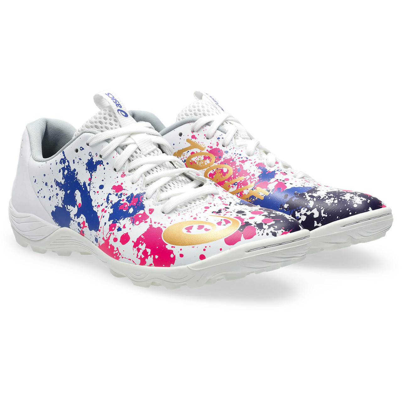 アシックス TOQUE 8 TF 1113A045 フットサル シューズ 101 WHITE/PURE GOLD Futsal フットサル シューズ（ユニ）