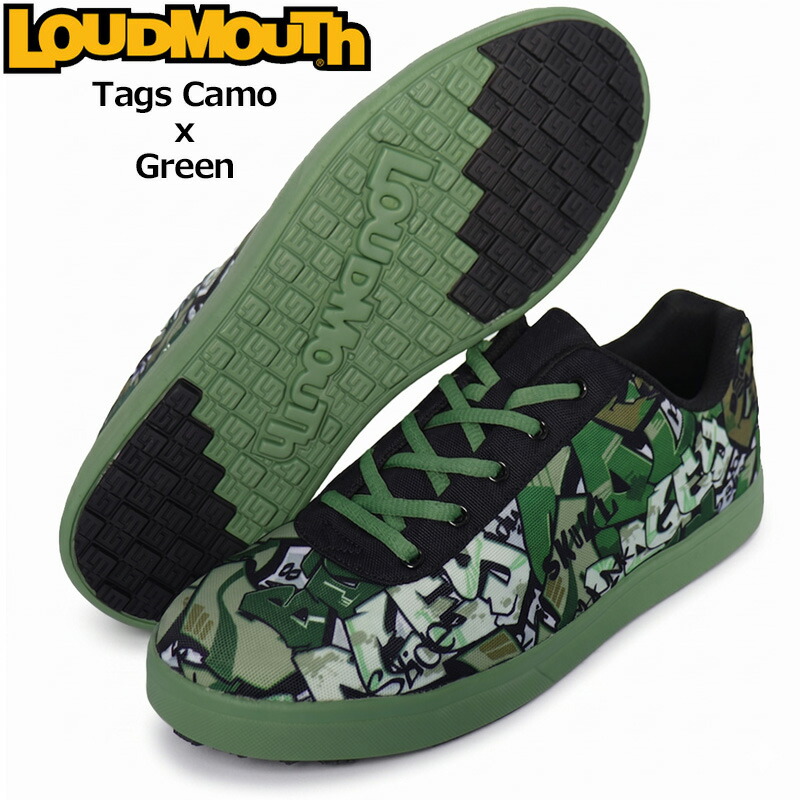 ラウドマウス 2025 ユニ一発やる スパイク受け答え ゴルフシューズ Tags Camo × Green タグスカモ × 緑であること LM-GS0005 765982(159) 日本判定基準【新品】25SS Loudmouth スニーカー メンズ レディース