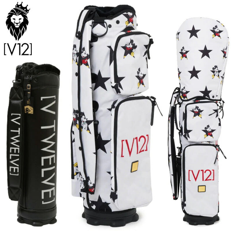 V12 ゴルフ ×ディズニーコラボ 8.5型 キャディバッグ MICKEY STAR 8.5 本体+押しかぶせる仕掛ける V122215-CV05L 02/WHITE ヴィ・トゥエルヴ 【新品】RAAR ミッキーマウス 着せ替え式 さあ美テック キャディーうしろ側 キャディバック メンズ レディース  ユニ一発やる UNISEX