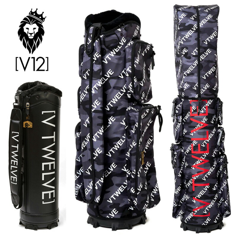 V12 ゴルフ 9.5型 キャディバッグ VUCCI 9.5 BLACK CAMO 本体+押しかぶせる仕掛ける V122220-CV02M ヴィ・トゥエルヴ 【新品】RCBR 着せ替え さあ美テック GOLF ゴルフ用御徒面子 AUG3 キャディーうしろ側 キャディバック