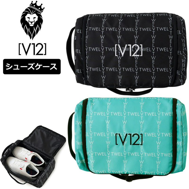 V12 ゴルフ 2026 シューズ入れもの TYPO GRID SHOES CASE V122610-BG07 ヴィ・トゥエルヴ【新品】26SS シューズ御徒面子 靴入れ ゴルフ用御徒面子 ロゴタイプ メンズ レディース ユニ一発やる UNISEX 男女兼用 男女共用 V12 GOLF JAN3