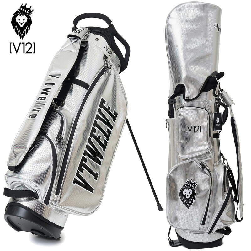 V12 ゴルフ 2026 9型 照明ランプ御徒面子 撥水 PERFORATE CB V122610-CB01 しろがね色 ヴィ・トゥエルヴ 【新品】26SS 照明ランプ式 照明ランプ型 キャディバッグ キャディバック メンズ レディース GOLF JAN2