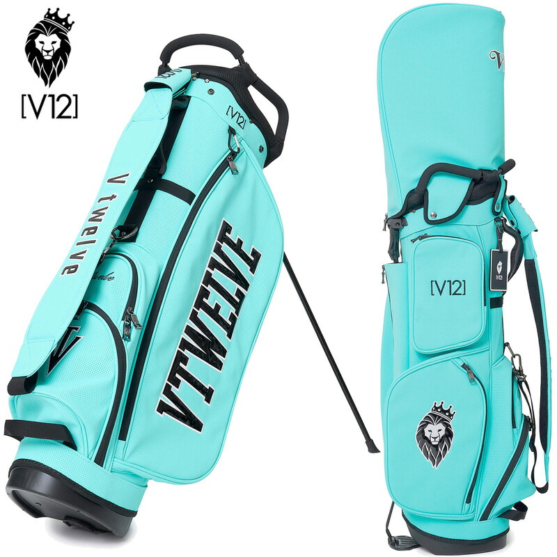 V12 ゴルフ 2026 9型 照明ランプ御徒面子 撥水 PERFORATE CB V122610-CB02 青緑色 ヴィ・トゥエルヴ 【新品】26SS 照明ランプ式 照明ランプ型 キャディバッグ キャディバック メンズ レディース GOLF JAN2