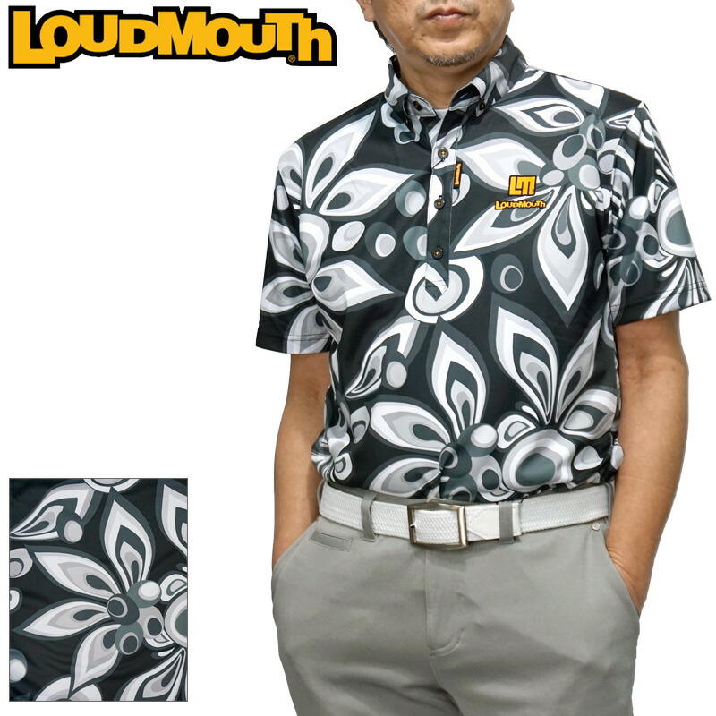 海外最新 メール便発送 日本規格 ラウドマウス 21 メンズ Dry Uv Cut 抗菌防臭 半袖 ボタンダウン ポロシャツ 998 Black ブラック 21ss Loudmouth トップス 派手 Mar2w 在庫あり 即納 Faunikaventure Com