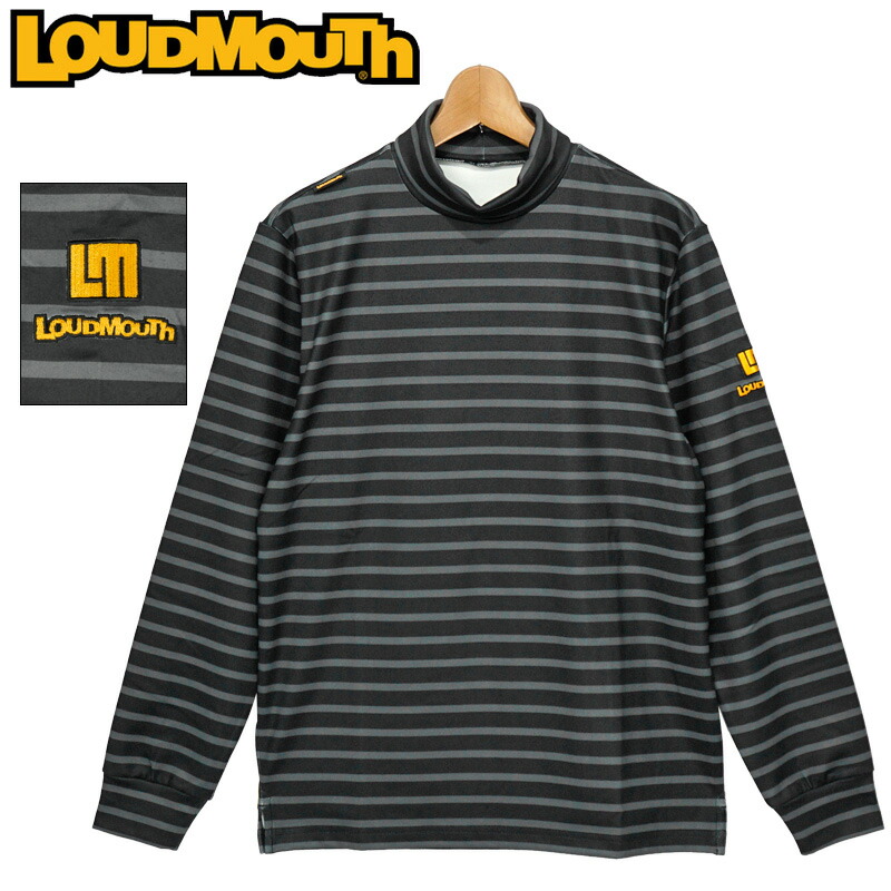 特売 ボーダー タートルネック メンズ ラウドマウス 長袖シャツ Sep2 派手 トップス Loudmouth 日本規格 新品 fw 998 ブラック Lmwrn 998 Minder Com Tr
