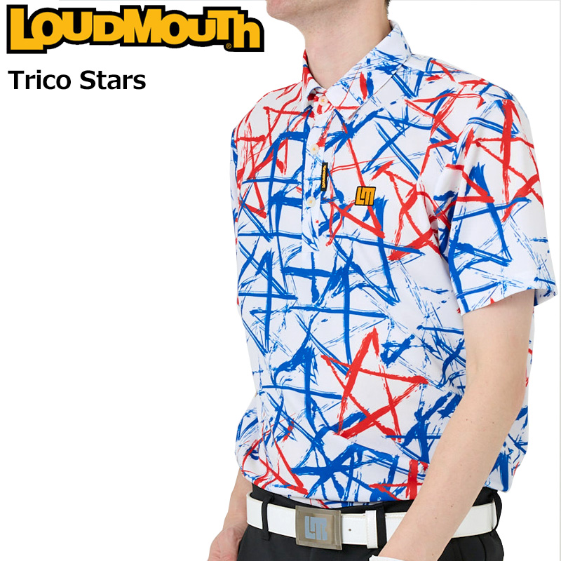 ラウドマウス メンズ 半袖 ポロシャツ Trico Stars トリコスターズ 763601(355) 【メール便発送】【新品】日本規格 3SS2 ゴルフウェア Loudmouth APR1画像