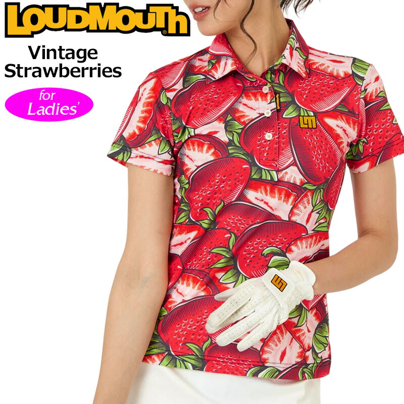 ラウドマウス レディース 半袖 スポーツシャツ Vintage Strawberries ビンテージストロベリーズ 763652(350) 【電子メール便送りとどける】【新品】日本判定基準 SAAR ゴルフ御召しもの Loudmouth APR1