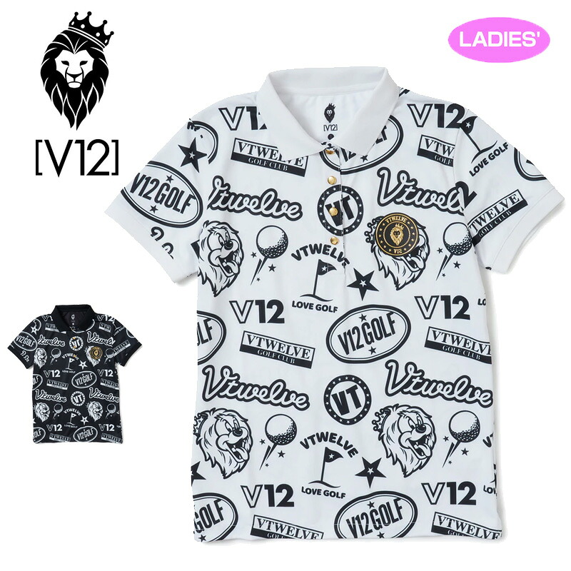 V12 ゴルフ レディース 半袖 スポーツシャツ VARIOUS POLO V122210-CT06 ヴィ・トゥエルヴ 【新品】RAAR ゴルフお召しもの 半そで 今めかしい トップス V12GOLF APR3