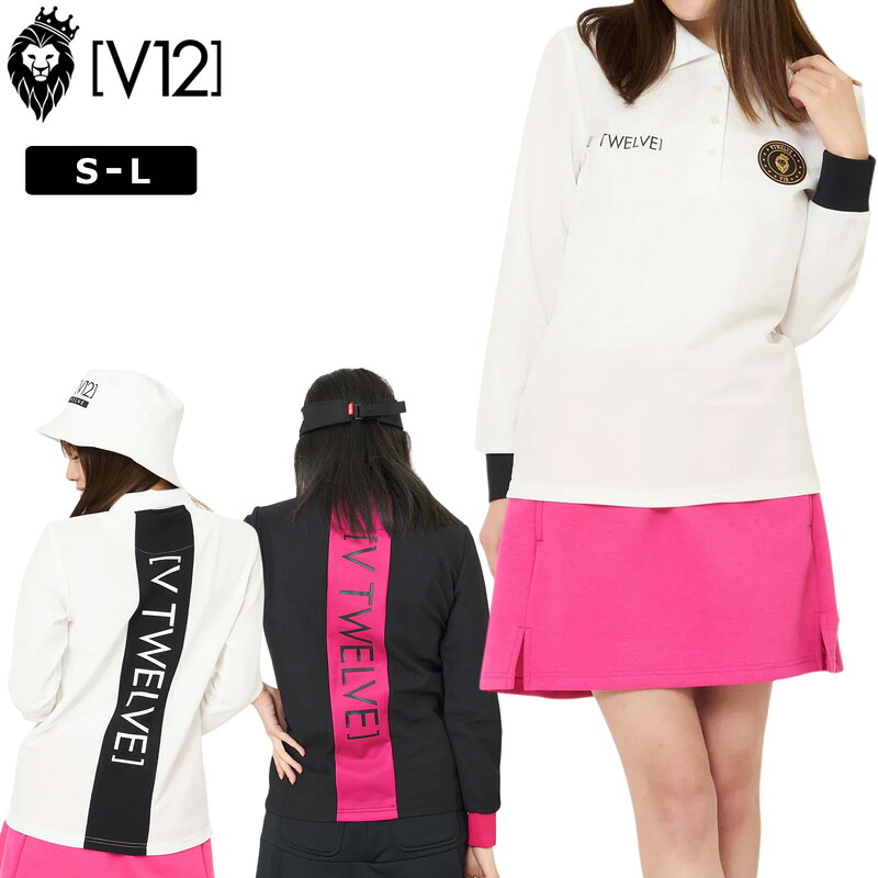 V12 ゴルフ レディース 長袖スポーツシャツ VER LOGO L/S POLO V122220-CT11 ヴィ・トゥエルヴ 【新品】RCBR ゴルフお召しもの トップス V12 GOLF SEP1