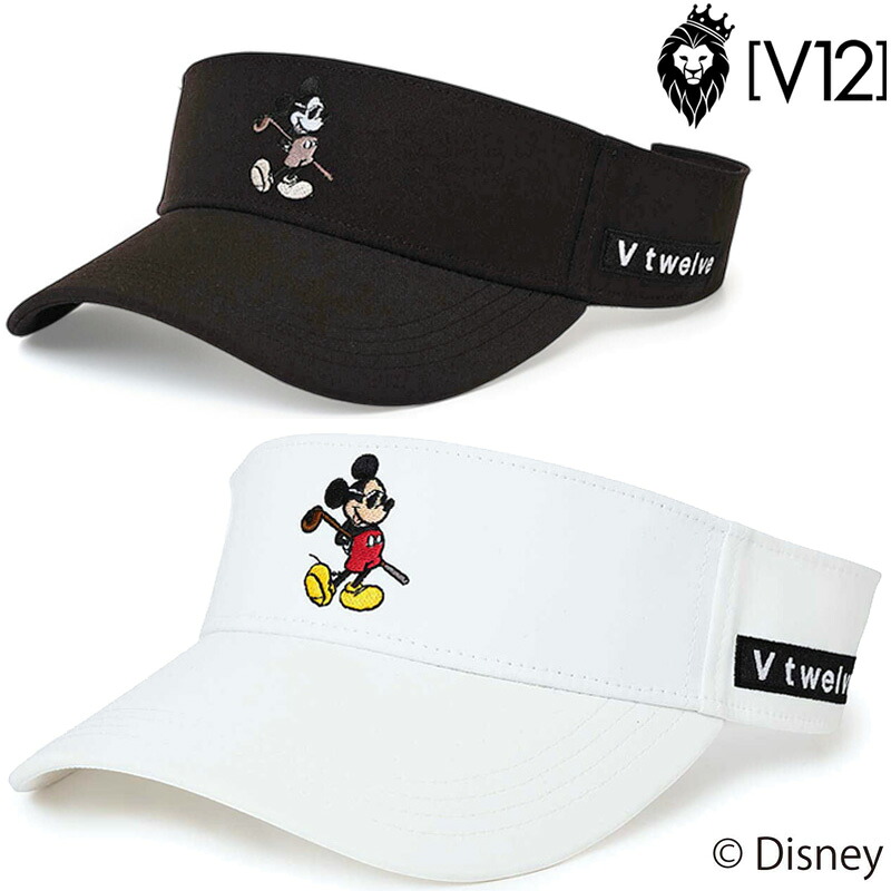 V12 ゴルフ × ディズニーコラボ  サンバイザー SM VISOR V122515-CP02 ヴィ・トゥエルヴ 【新品】UAAR パディ MICKEY MOUSE DISNEY 鳥打ち帽 メンズ レディース ユニ一発やる UNISEX 男女兼用 男女共用 ゴルフお召しもの V12 GOLF