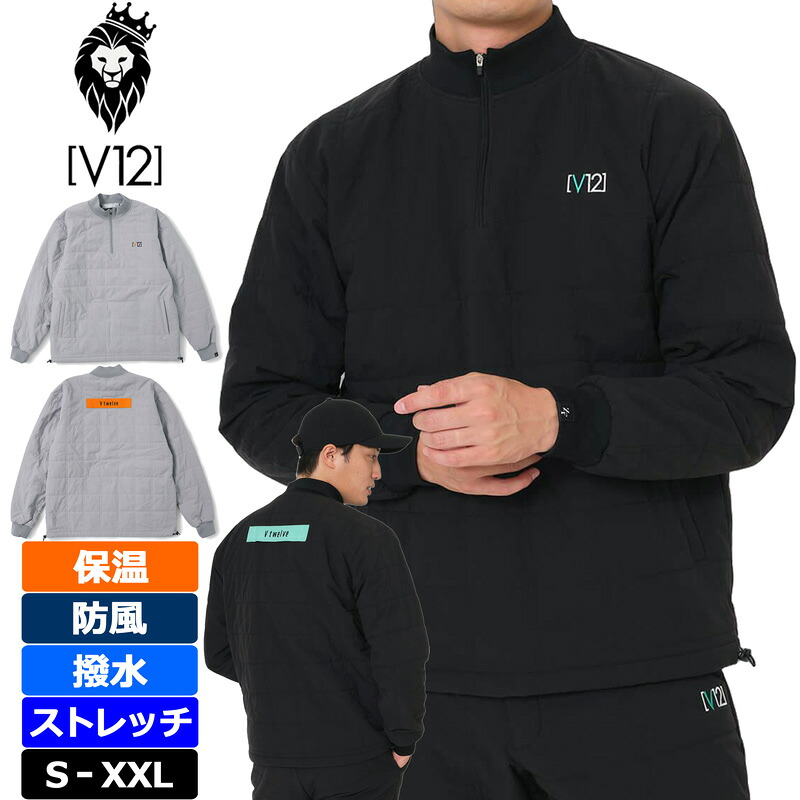 V12 ゴルフ × ZEROFITコラボ ハーフジップ長袖ジャケット 保温 防風 撥水 ストレッチ ZF HZ JKT V122521-JK15 ヴィ・トゥエルヴ 【新品】UCBR ゼロフィット ブルゾン トップス ゴルフウェア V12 GOLF NOV2|サードウェイブ ゴルスポスタイル