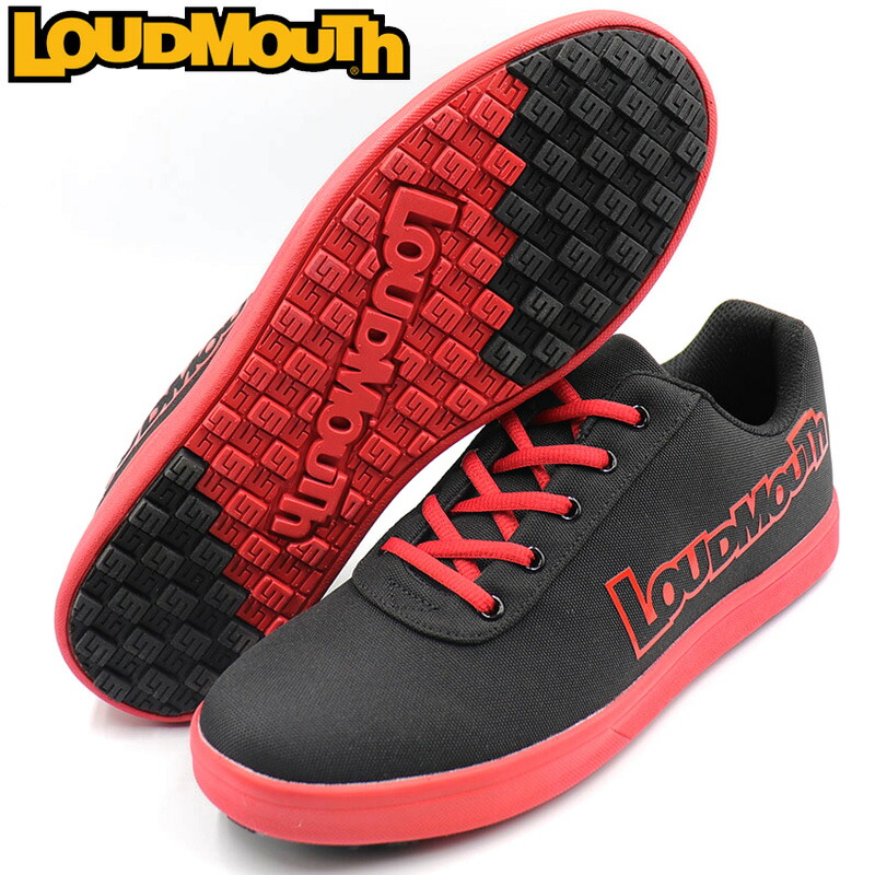 ラウドマウス ユニセックス スパイクレス ゴルフシューズ ビッグロゴ ブラック×レッド LM-GS0005 774965(948) 【日本規格】【新品】TCBR Loudmouth スニーカー メンズ レディース MAY1 楽天市場】ラウドマウス ユニセックス スパイクレス ゴルフシューズ