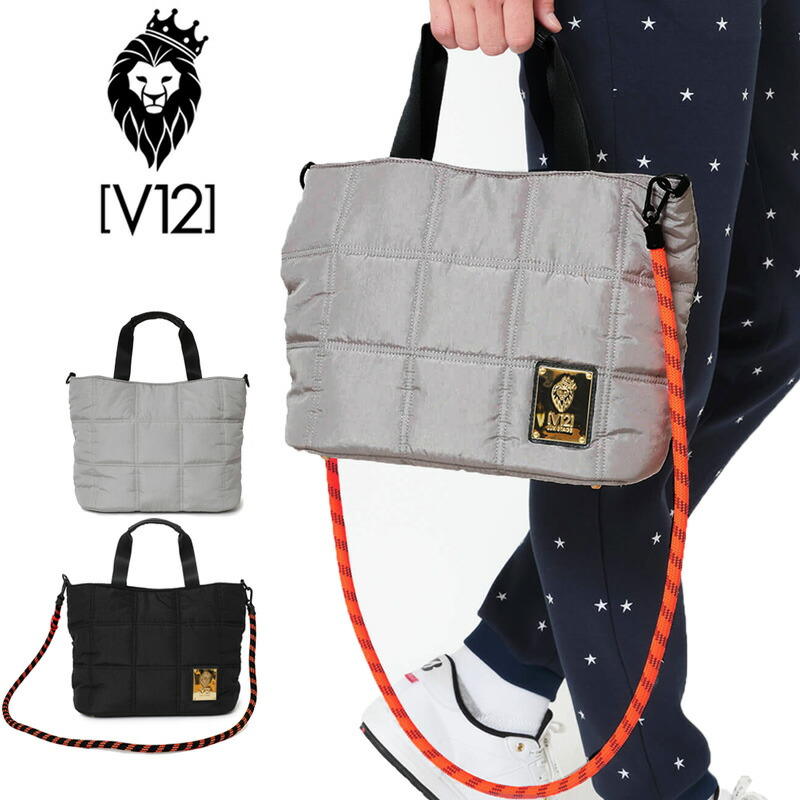 V12 ゴルフ キルティング ミニトートバッグ ロープショルダー付 QUILT CART BAG V122520-BG05 ヴィ・トゥエルヴ 【新品】UCBR カートバッグ ロゴ メンズ レディース V12GOLF OCT2