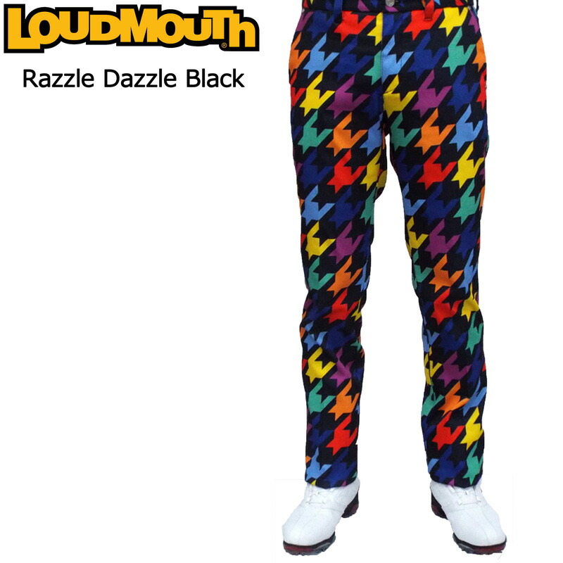 大注目値下げ 上品特価の 日本規格 ラウドマウス メンズ ロングパンツ Razzle Dazzle Lmスタイル Black V12 Coq ラズルダズル ブラック 009 新品 16fw Loudmouth 男性用 ゴルフウェア 長ズボン ボトムス派手 派手な 柄 目立つ 個性的 Off