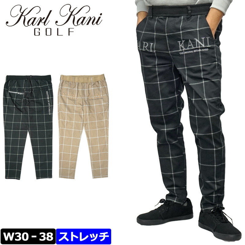 カールカナイゴルフ メンズ 伸ばすこと たわい無い ロングズボン下 213KG1807 照合のしるし柄 Karl Kani GOLF 【新品】QCBR ゴルフ御召しもの ボトムス KK JAN2