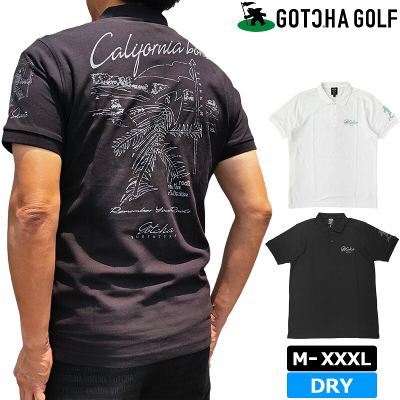 ガッチャゴルフ メンズ 吸汗速乾 半袖 ポロシャツ 232GG1227 フィッシュボーン ヴィンテージ GOTCHA GOLF メール便発送【新品】SAAR ゴルフウェア トップス