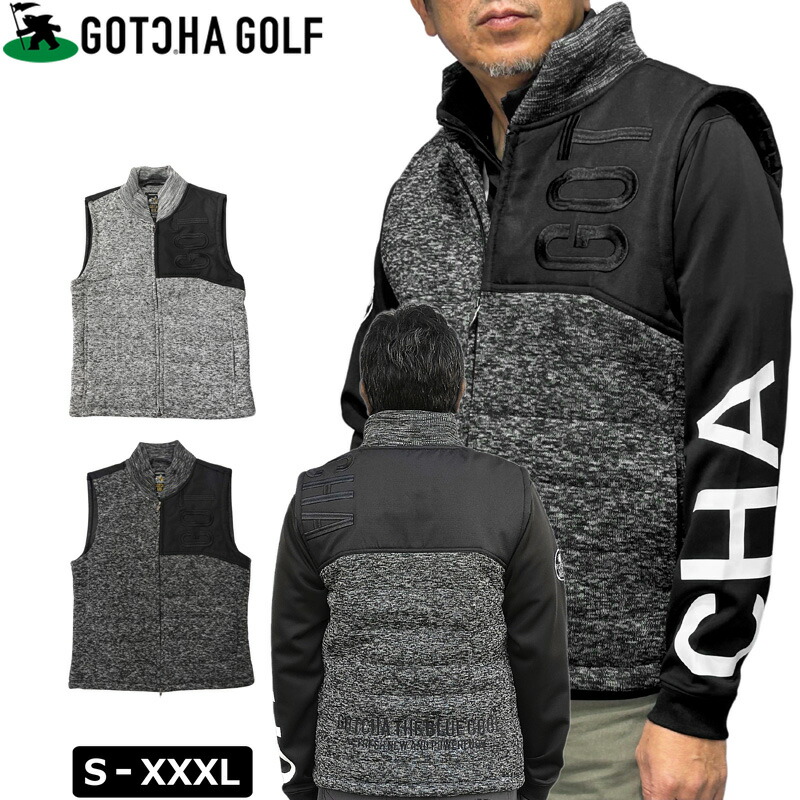 新品GOTCHA GOLFダウン切り替えベスト 楽天市場】アウトレット!!ガッチャゴルフ プレミアム エンボス