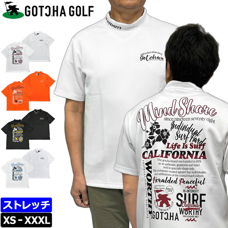 ガッチャゴルフ モックネック 半袖プルオーバー 伸ばすこと スムース ツートーンロゴ 252GG1001 GOTCHA GOLF 電子メイル便送りとどける【新品】UAAR メンズ レディース ユニ一発やる トップス ゴルフ御召しもの