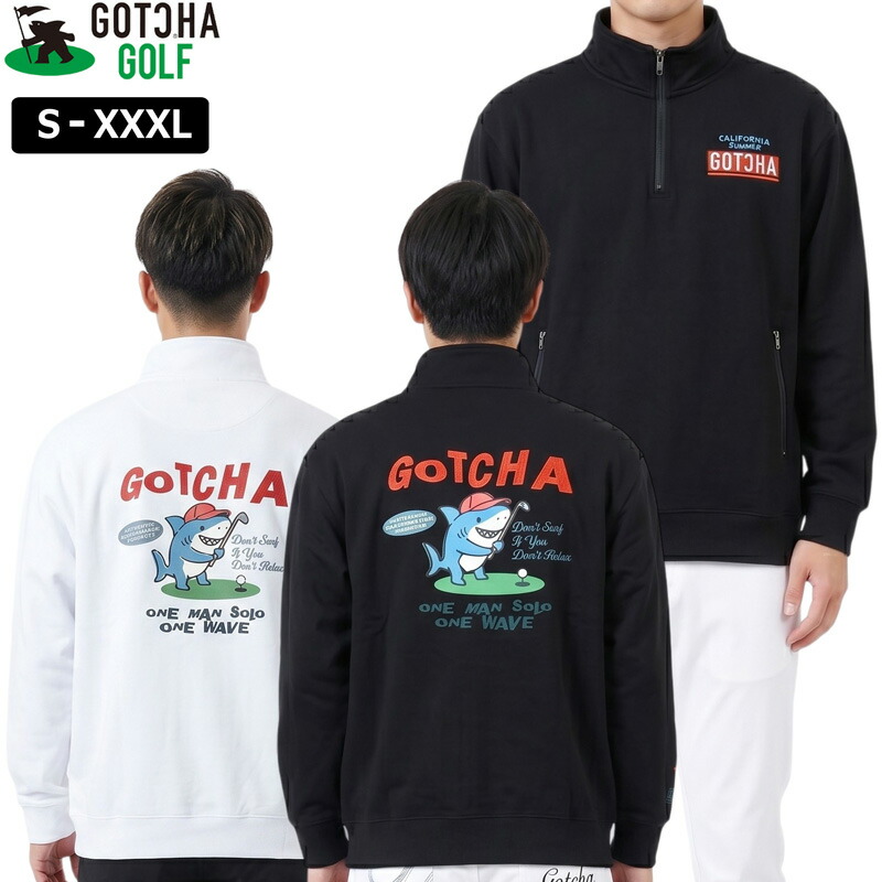 ガッチャゴルフ 2026 メンズ ハーフジップ 長袖スウェット ドローイングシャーク トレーナー 261GG1301 GOTCHA GOLF 【新品】26SS レディース フィッシュマン ゴルフウェア トップス｜サードウェイブ ゴルフ＆スポーツ