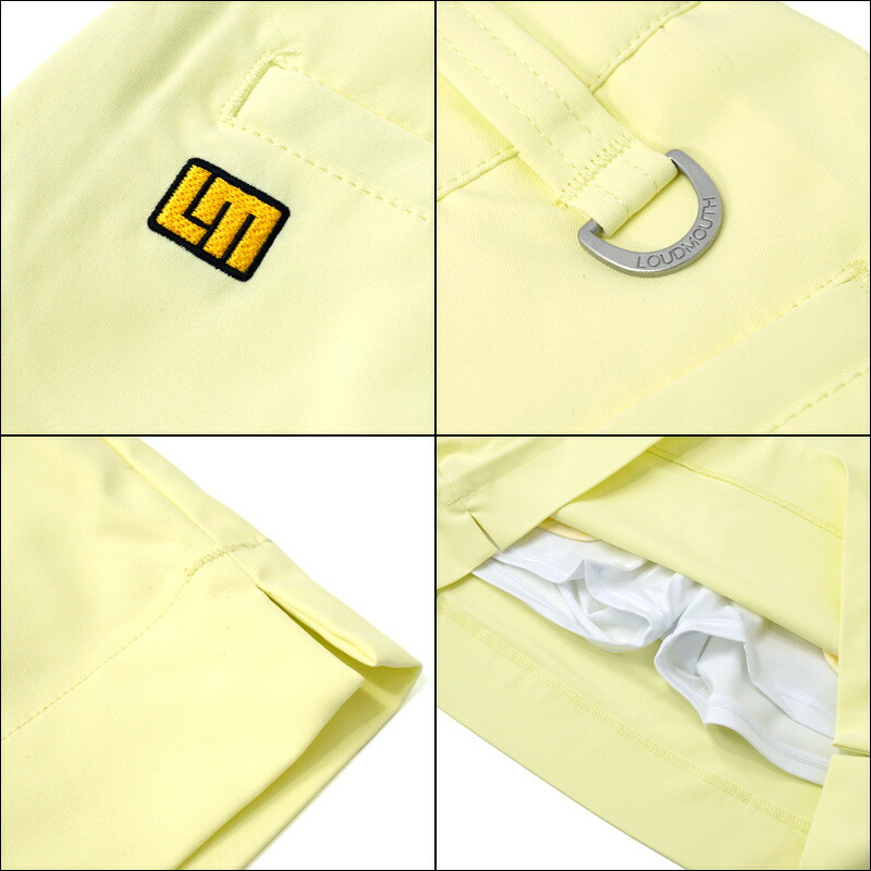 ラウドマウス 撥水 ストレッチ スカート インナーパンツ付き 760355 957 Light Yellow ライトイエロー 21SS  Loudmouth レディース スコート 人気商品の