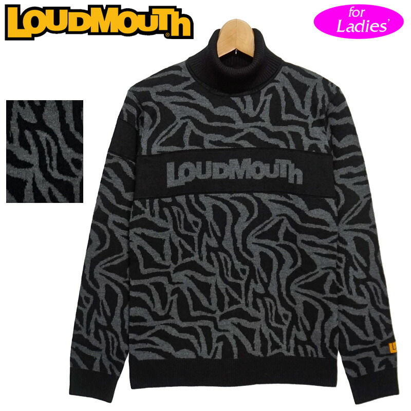 【日本規格】ラウドマウス レディース タートルネック セーター 771750(998) ブラック 【新品】QCBR Loudmouuth ニット ゴルフウェア トップス アウター OCT3 lmwrn-771750-998.jpg