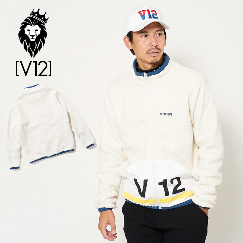 超安い メンズウェア メンズ ヴィ トゥエルヴ ゴルフ V12 長袖 Golf V12 ブランド おしゃれ ナンバー V12number アウター トップス ゴルフウェア 冬 秋 新品 19fw 02 White Jkt Fleece V1219 Jk09 ジャケット ボア Www Dgb Gov Bf