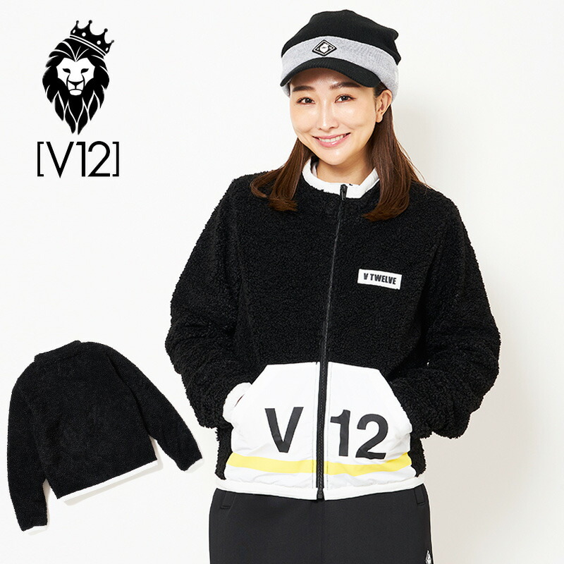 19 ヴィ トゥエルヴ V12 レディース ゴルフウェア ボア Golf 長袖 Le Fleece V1219 Jk09 Wm ゴルフ 19 Black ジャケット Jkt 新品 19fw 秋 冬 ゴルフウェア トップス アウター V12number ナンバー Oct3 Nov1 おしゃれ ブランド V12 Golf サードウェイブ ゴルフ