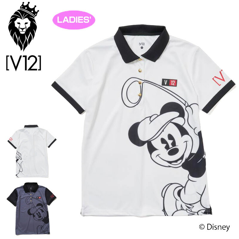 メンズウェア v12 MICKEY / NO.12 POLO V122111-CT01 楽天市場】V12 ゴルフ レディース 半袖 ポロシャツ MICKEY NO.12