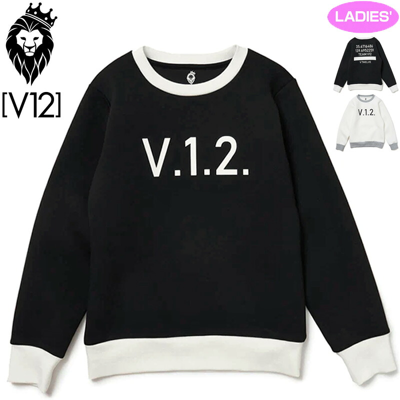 V12 ゴルフ レディース クルーネック 長袖 スウェット TEAM CREW V122220-SW08 トレーナー ヴィ・トゥエルヴ 【新品】RCBR スエット ゴルフウェア V12GOLF｜サードウェイブ ゴルフ＆スポーツ