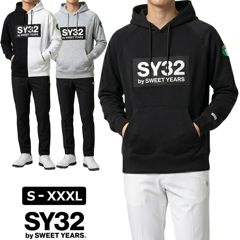 SY32 メンズ ボックス席ロゴタイプ ティーシャツパーカー SAGARA WAPEEN BOXLOGO P/O HOODIE 13505【新品】SCBR エスワイサーティートゥ 長袖 フーディー 運動競技御召しもの ゴルフ御召しもの メンズウェア SEP3