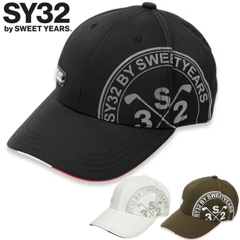 SY32 GOLF メンズ  旗がしら SYG-25SG02 CIRCLE PRINT CAP ゴルフ【新品】UAAR かぶり笠 ゴルフお召しもの メッシュ旗がしら MAR1