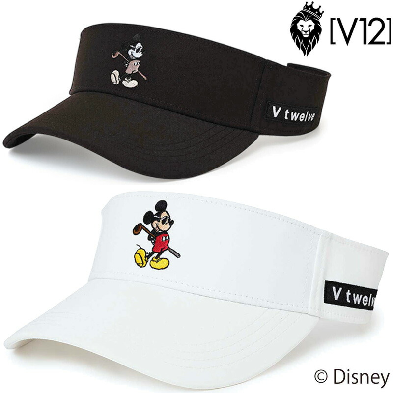 V12 ゴルフ × ディズニーコラボ サンバイザー SM VISOR V122515-CP02 ヴィ・トゥエルヴ 【新品】UAAR ミッキー MICKEY MOUSE DISNEY 帽子 メンズ レディース ユニセックス UNISEX 男女兼用 男女共用 ゴルフウェア V12 GOLF