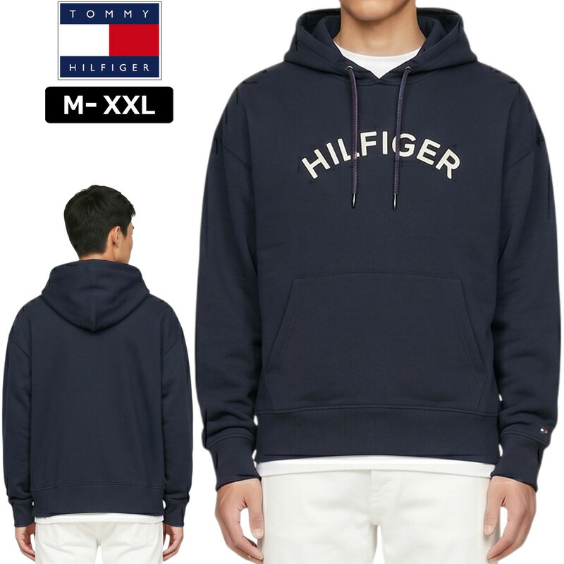 TOMMY HILFIGER トミーヒルフィガー メンズ 綿織物パーカーXM07004 米国海軍 秋 冬 春【新品】フーディー 長袖 流汗 流汗 心地好い ゴルフ御召しもの メンズウェア メンズ流行り物 OCT3