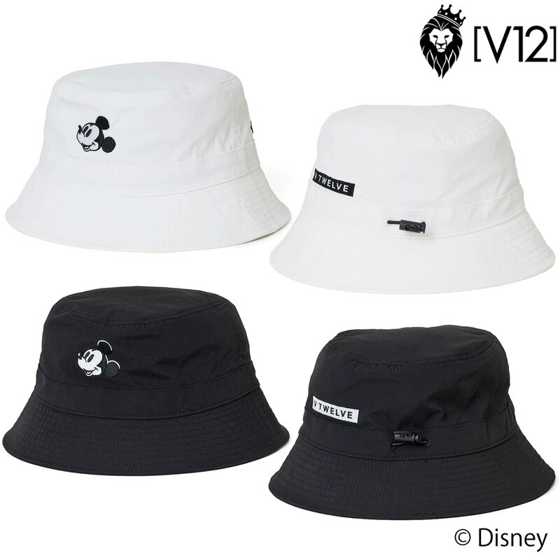 V12 ゴルフ &times; ディズニーコラボ 2026 バケットハット ミッキーマウス BIG FACE HAT V122615-CP02 ヴィ・トゥエルヴ 【新品】26SS バケハ 帽子 キャップ メンズ レディース ユニセックス V12 GOLF APR3｜サードウェイブ ゴルフ＆スポーツ