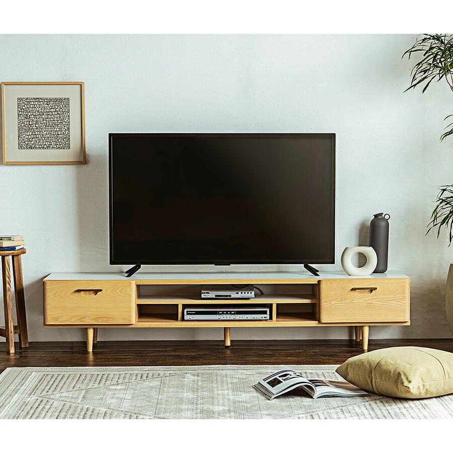 【5％OFFクーポン配布中！】 テレビボード 180 大川家具 完成品 北欧 脚付き おしゃれ ロータイプ テレビ台 ローボード 幅180 奥行37 高さ35.7 日本製 国産 リビング収納 木製 収納 AV機器収納 AV機器 ナチュラル ブラウン シンプル 180cm｜This Oneショップ