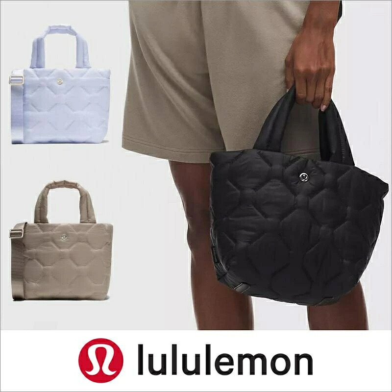 ルル檸檬 lululemon Quilty Pleasures Tote Bag Mini 5L キルティング トートバッグ 2WAY ショルダーバッグ 曲がった掛け 中綿入り口・入口 ロゴタイプ レディース ブランド名 心地好い