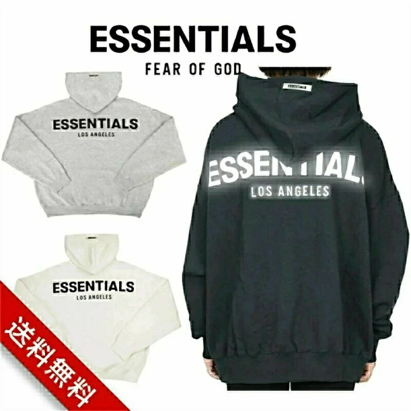 ESSENTIALS fog essentials パーカー FEAR OF GOD エッセンシャルズ ティーシャツパーカー うしろ側刷り上げる 3M Los angeles LOGO PULLOVER HOODIE 男女兼用 貨物輸送無料 定め事品 FOG - FEAR OF GOD
