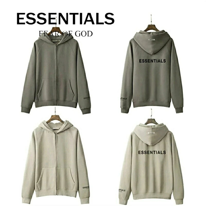 ESSENTIALS メンズ パーカー 汗水 調教師 明けっ広げプルオーバー ジップアップスウェット FOG 気が大きい 大きさ 今めかしい 運動競技 ボンネット付き添い人 かっこいい 一般受け ティーシャツ 心地よい パステル色の手当たり 好いたらしい 春服 秋服 冬服