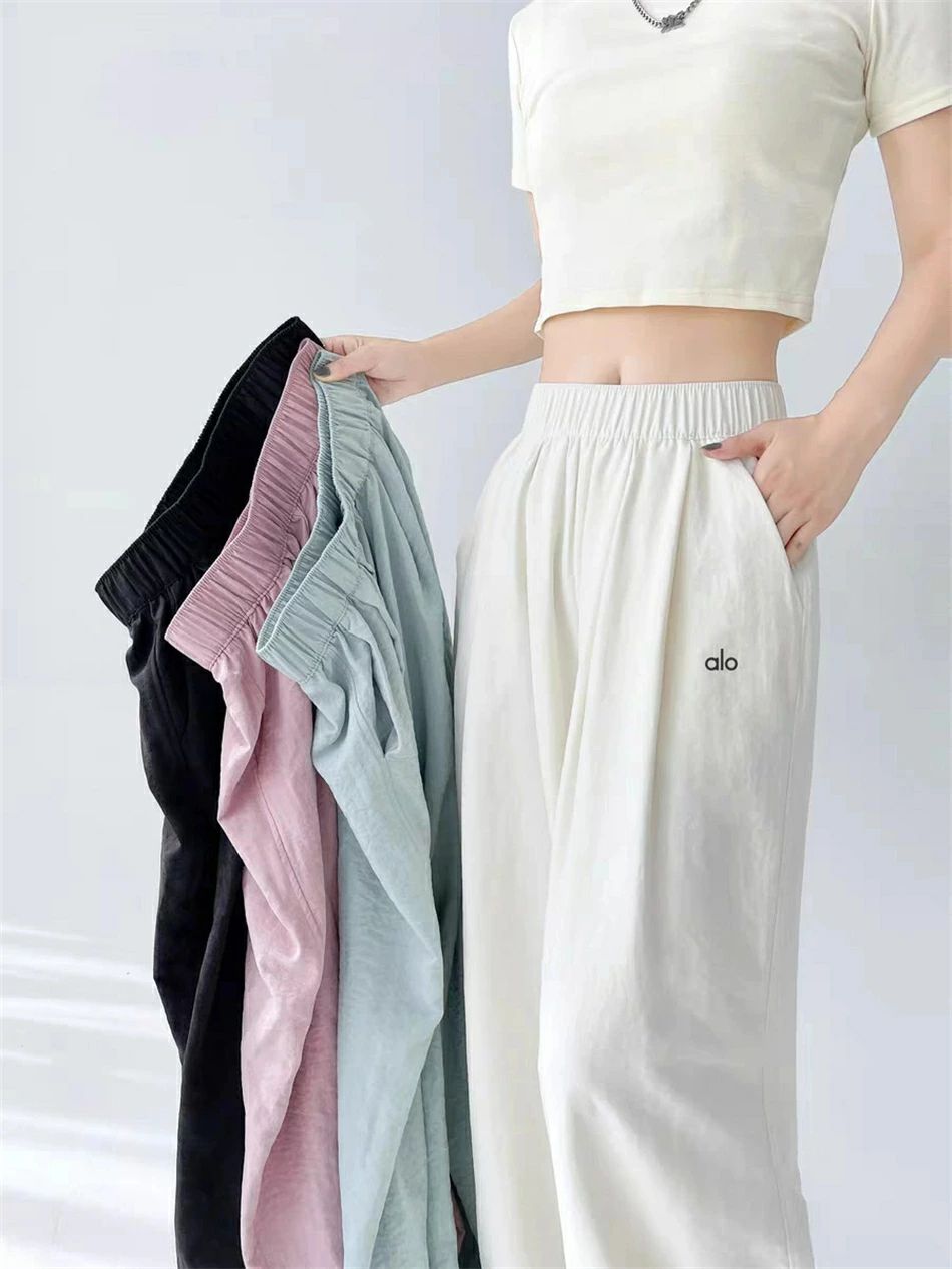 【 SALE20%OFF】【★2026人気商品★】alo Yoga　パンツ レディース 通気性 ボトムス 春 夏 ワイドパンツ イージーパンツ ゆったり レディース ロング 標準 ワイドパンツ 夏 ゆったり おしゃれ ゆったり 大きいサイズ 美脚｜THL SHOP