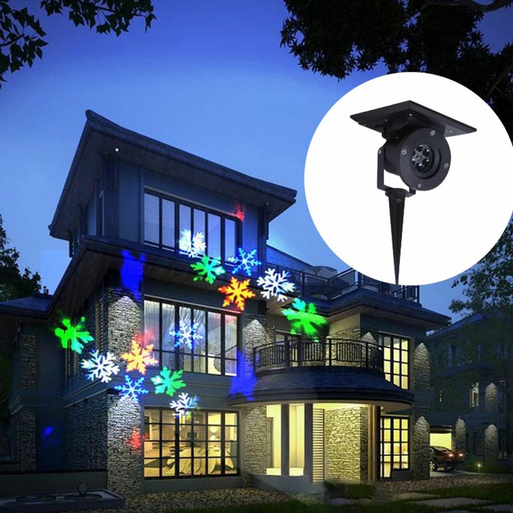 クリスマス飾り クリスマス プロジェクションライト ソーラー式 防水 装飾 LED投光器 ガーデンライト 屋外 雪降る ガーデンライト おしゃれ ソーラーライト 埋め込み 防水 夜間自動点灯 屋外 庭 芝生 通路 雰囲気作り 新年祝い 雪の結晶