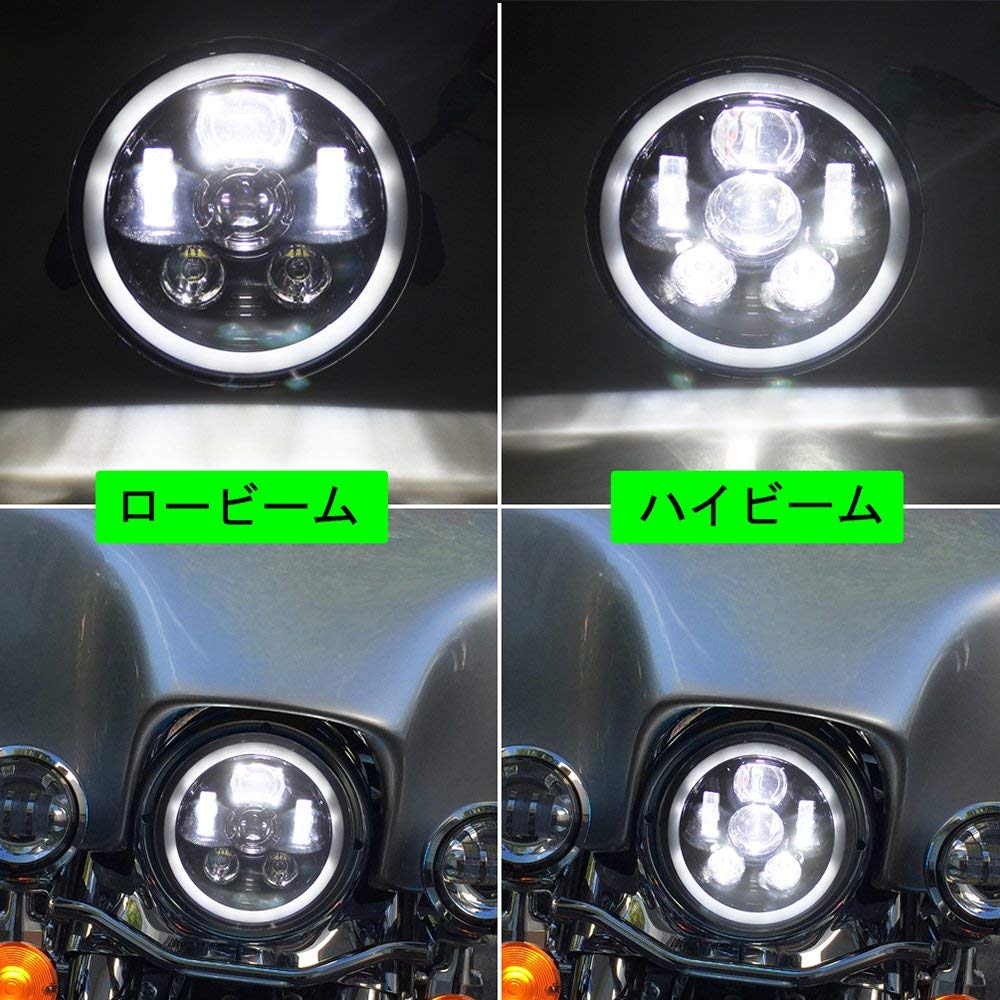 6月代1太陽日抑制 要11倍 11 Off引換証 ハーレーヘッドライト 7インチ Ledヘッドライトh4 H13 Hi Lo Rgbいか環状 58w Harley Jeep インチ 1個 車検相応う 一老齢保険 Cannes Encheres Com