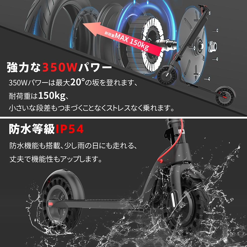 電動キックボード ノーパンクタイヤ 10インチ キックボード 電動