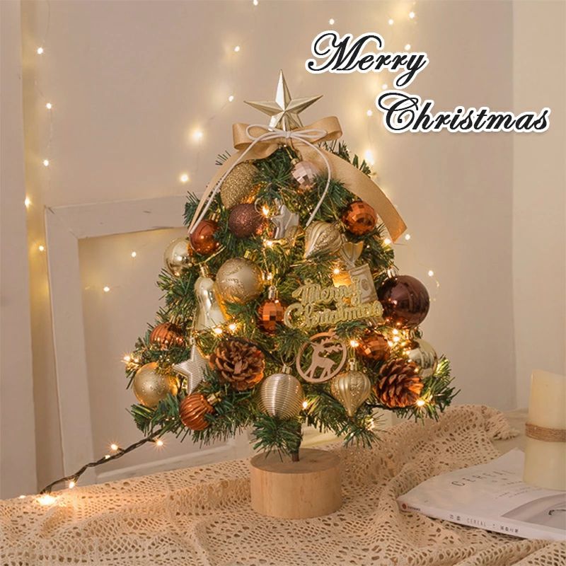 【店長おすすめ】クリスマスツリー 卓上 45cm 北欧 小型 ミニツリー 常時点灯/点滅ライト LEDイルミネーション オーナメント LEDライト おしゃれ キラキラ 雰囲気満々 暖かい 簡単な組立品 飾り 部屋 商店 おもちゃ プレゼント