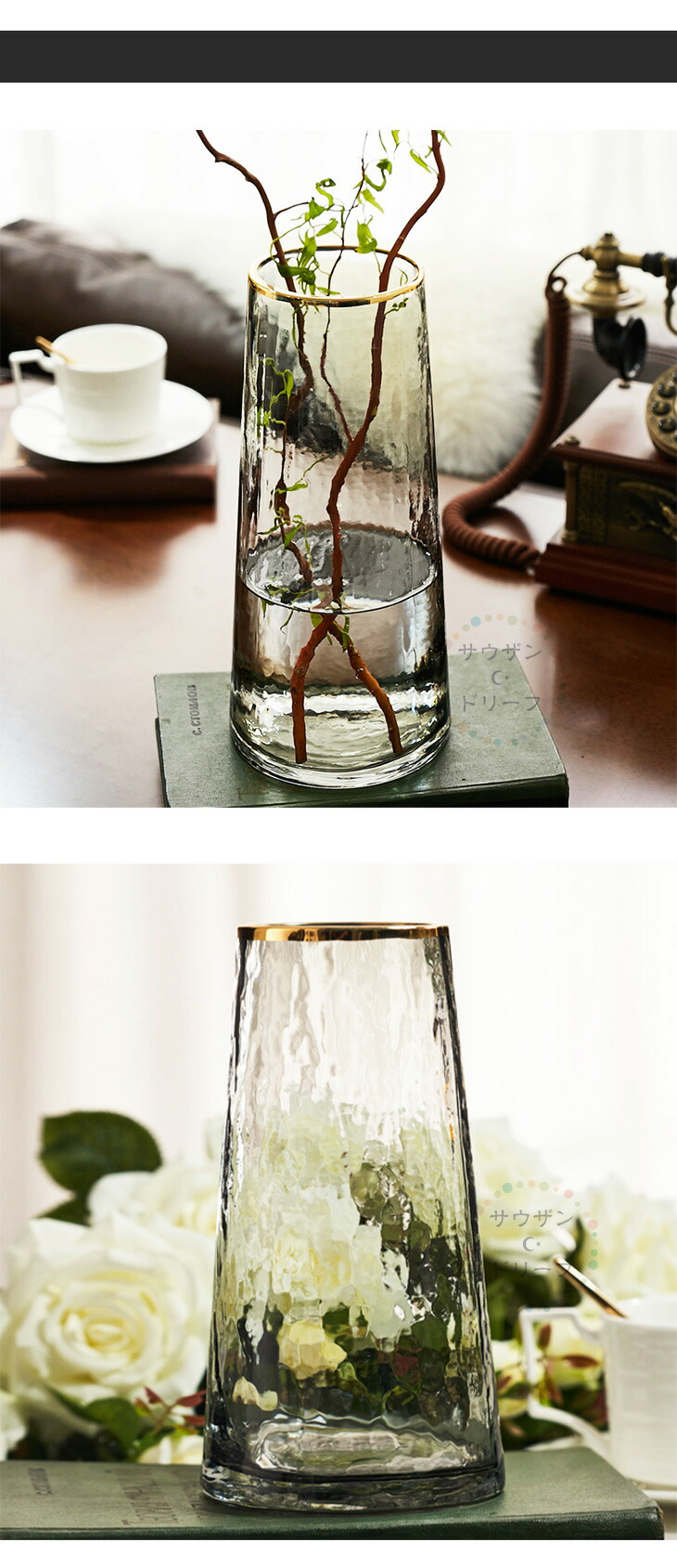 リアルサープラス フラワーベース ガラスの透明瓶 大きな英文字 ナチュラル系 5本セット 木製スタンド付き 最終値下 Arnabmobility Com