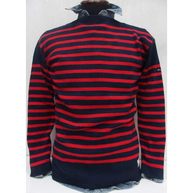Fileuse d'Arvor(フィールズダルボー)[Brest Boat-Neck]Made in France/オーガニックコットン/ボートネック/バスクシャツ/ボーダー/レッド/長袖ニット・セーター！